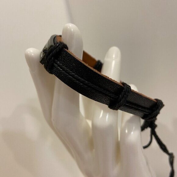 Adjustable Believe Bracelet made of genuine Leather Metal Plate - Picture 7 of 11